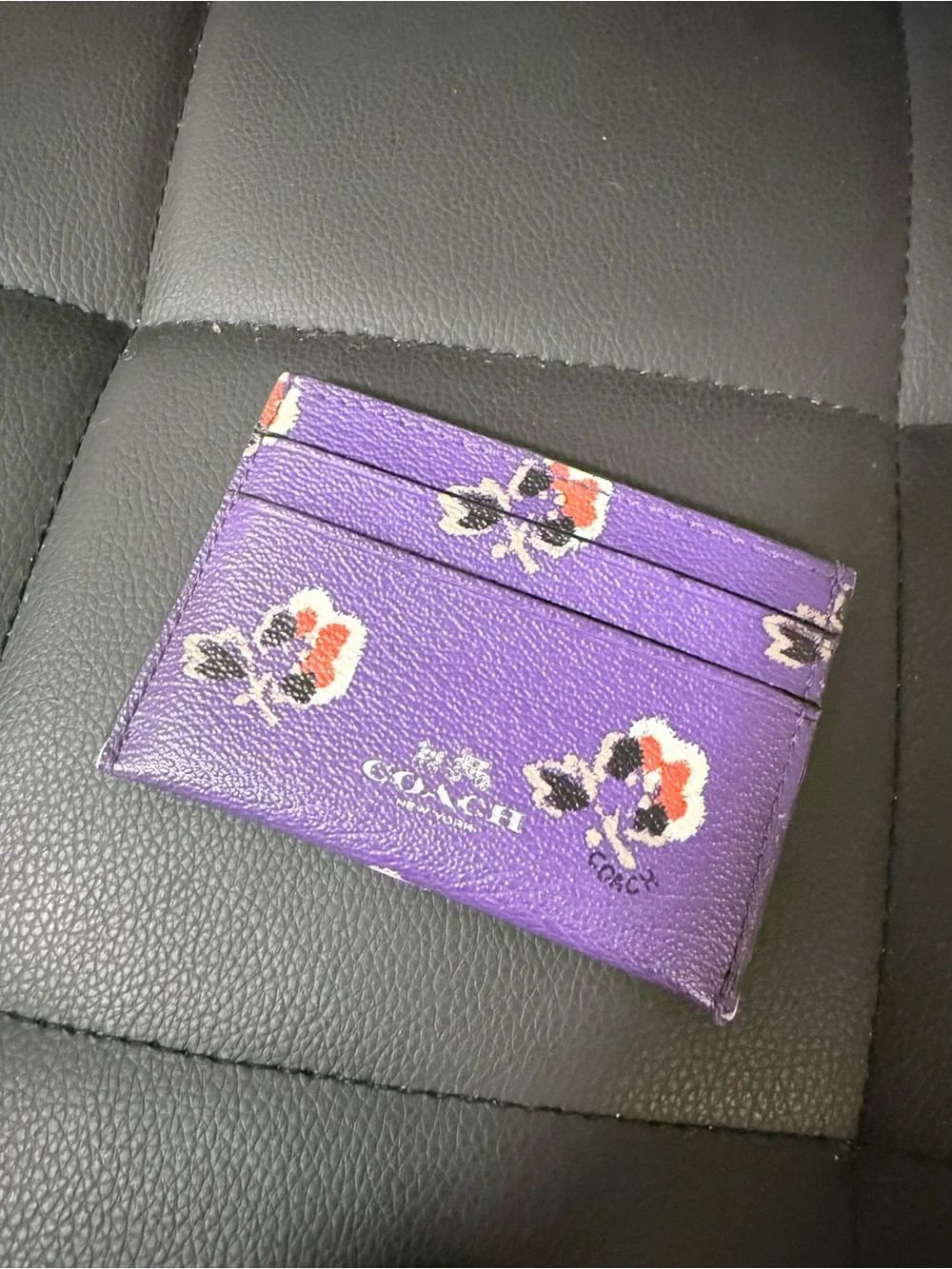 Coach Purple Floral Card Holder